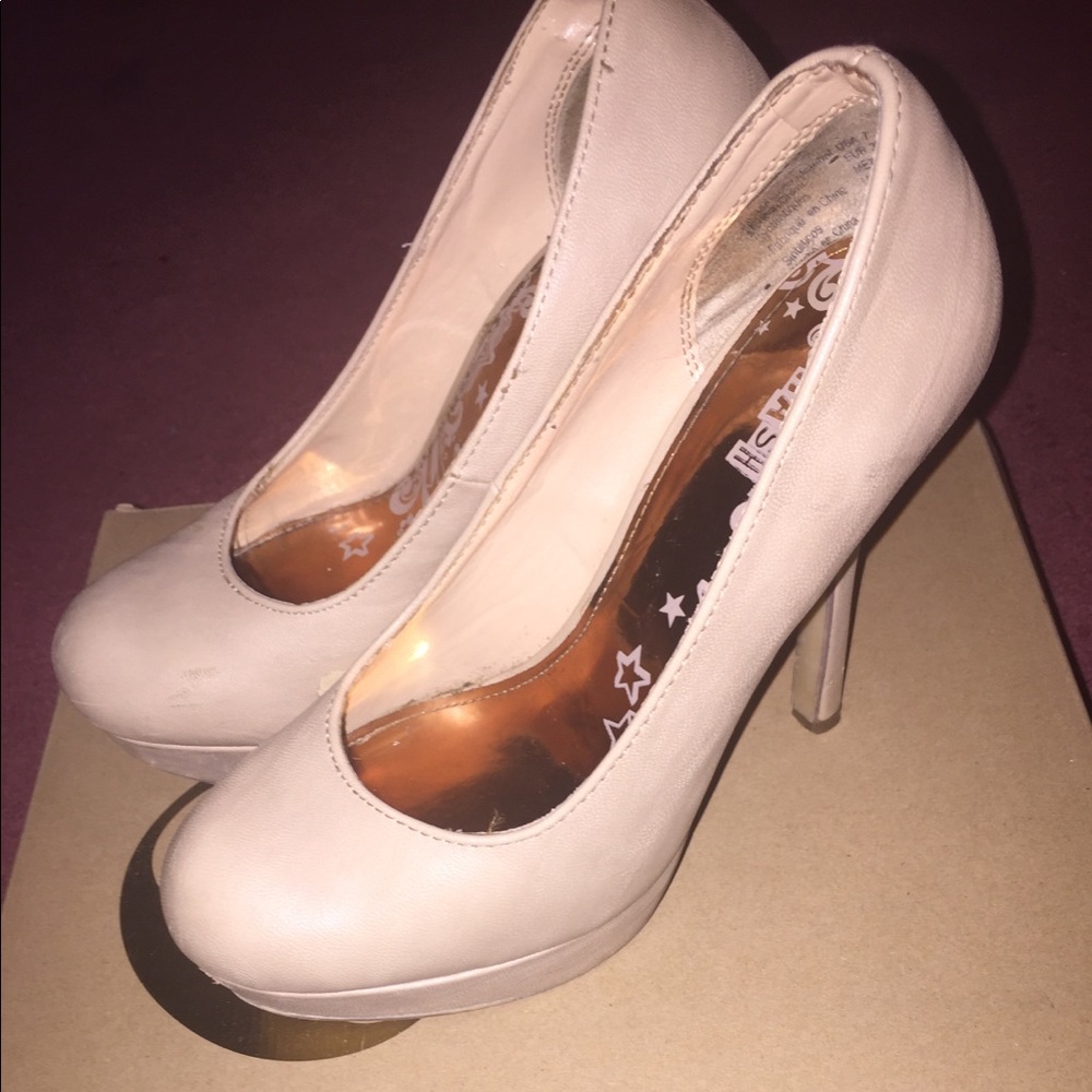 Tan high heels